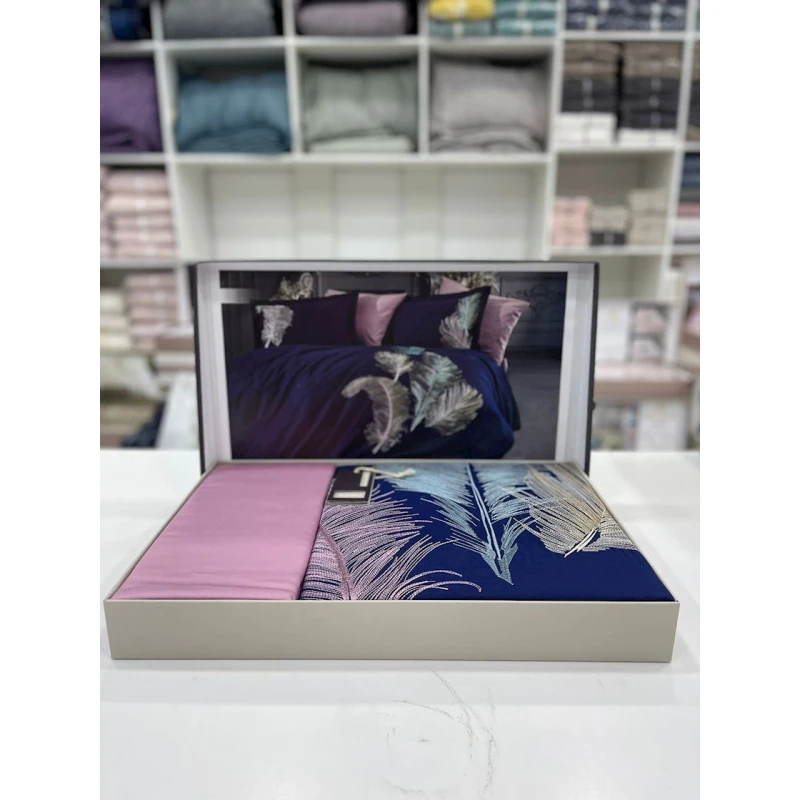 Комплект постельного белья Dantella tekstil SHA-00001316, пододеяльник 200х220 см, наволочки 50x70 см, двуспальный, сатин Комплект постельного белья Dantella tekstil SHA-00001316, пододеяльник 200х220 см, наволочки 50x70 см, двуспальный, сатин