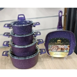 Qazan dəsti Moonalight 000013, 9 parça, bənövşəyi