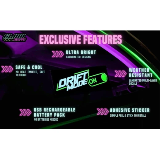 Светодиодная наклейка для автомобиля Drift Mode On
