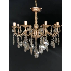 Люстра подвесная Şəms Aydınlatma 85063, 8xE14, золотистая/прозрачная хрусталь - Q 2011-8 TAC