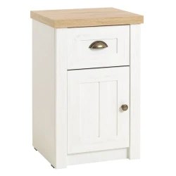 Прикроватная тумбочка JYSK Markskel, 37х43x67 см, бежевый/белый Прикроватная тумбочка JYSK Markskel, 37х43x67 см, бежевый/белый