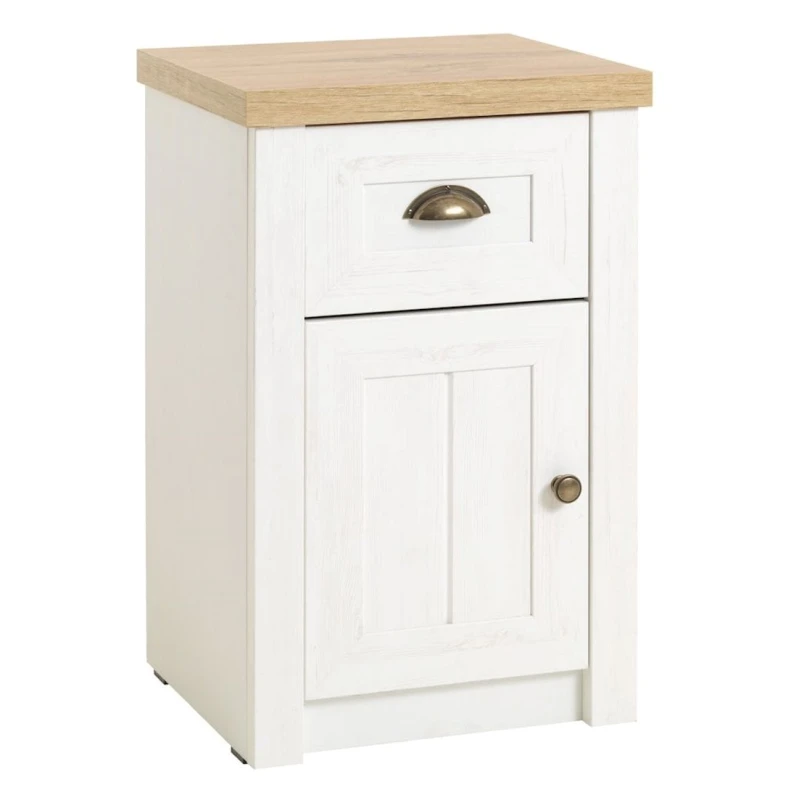 Прикроватная тумбочка JYSK Markskel, 37х43x67 см, бежевый/белый Прикроватная тумбочка JYSK Markskel, 37х43x67 см, бежевый/белый