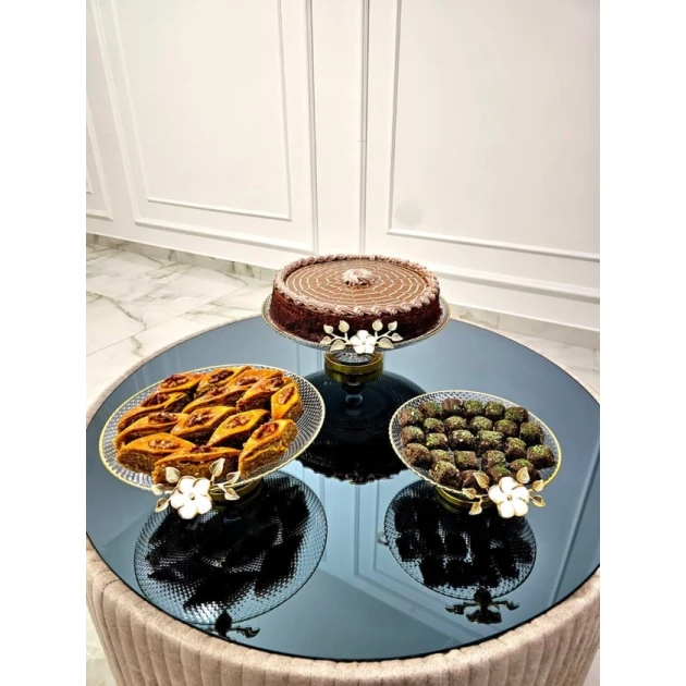 Набор посуды для сладостей nh_35c, 3 предмета, стеклянный