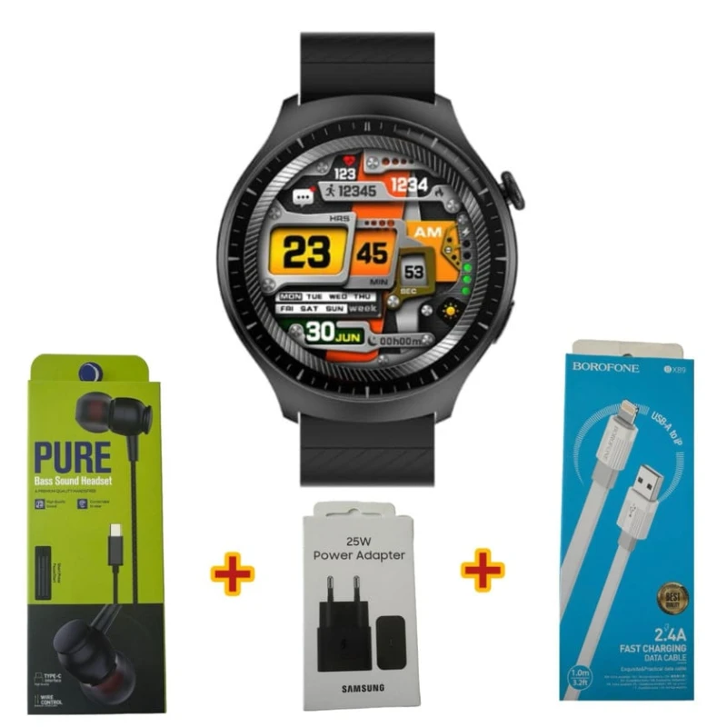 Умные часы Smart Watch hw16 Max Black Silicone + Free Gift