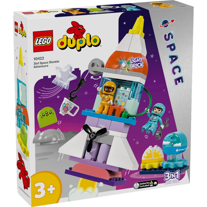 Конструктор LEGO Duplo 3-in-1 Space Shuttle 10422, от 3 лет, 58 элементов