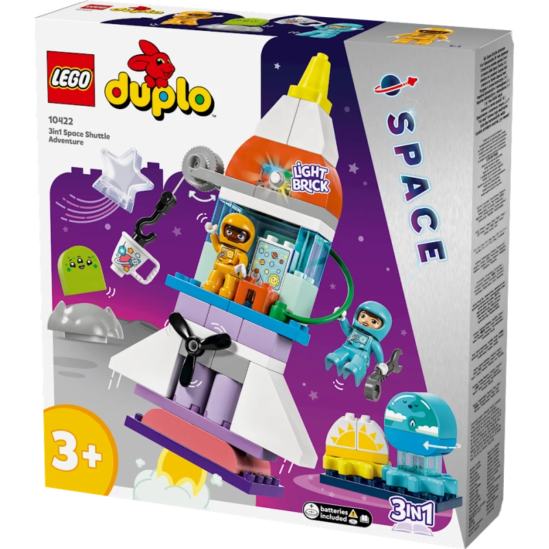 Конструктор LEGO Duplo 3-in-1 Space Shuttle 10422, от 3 лет, 58 элементов