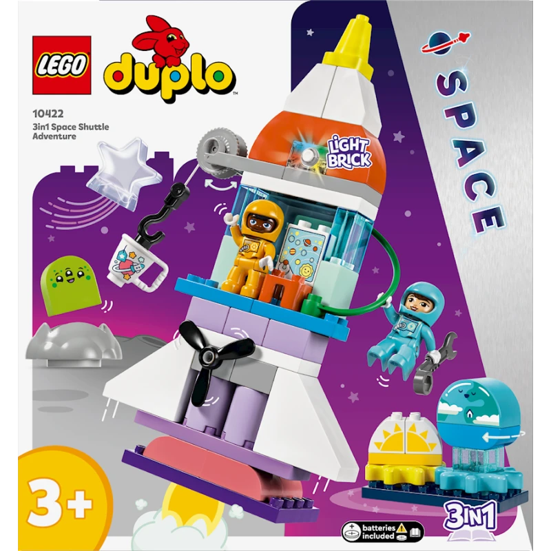Конструктор LEGO Duplo 3-in-1 Space Shuttle 10422, от 3 лет, 58 элементов