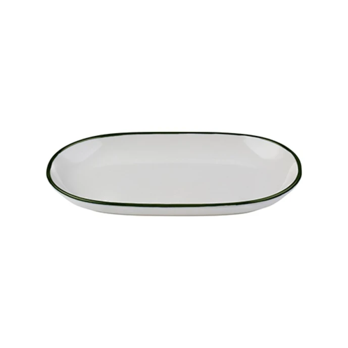 Блюдо ID-Fine Modest Green, фарфор, белая/зеленая, 28 см