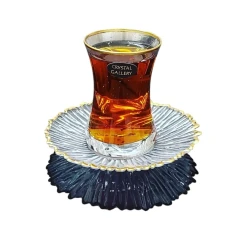 Набор чайный Gallery Home GLR-070, прозрачный/золотистый, 12 предметов, 6 персон Набор чайный Gallery Home GLR-070, прозрачный/золотистый, 12 предметов, 6 персон