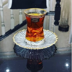 Набор чайный Gallery Home GLR-070, прозрачный/золотистый, 12 предметов, 6 персон Набор чайный Gallery Home GLR-070, прозрачный/золотистый, 12 предметов, 6 персон