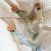 Держатель для пустышки BIBS Paci Braid Blue/Ivory Держатель для пустышки BIBS Paci Braid Blue/Ivory