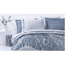 Yataq dəsti Yataş Asral, ikinəfərlik Avro mələfə ilə, yorğan üzü 200х220 sm, mələfə 240x260 sm, 4 əd yastıq üzü 50x70 sm, örtük-şal 230x240 sm, pambıq, İndigo