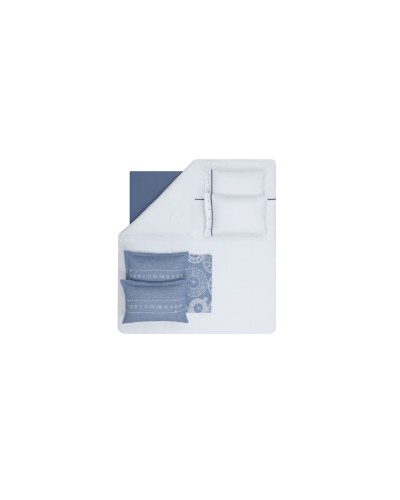 Yataq dəsti Yataş Asral, ikinəfərlik Avro mələfə ilə, yorğan üzü 200х220 sm, mələfə 240x260 sm, 4 əd yastıq üzü 50x70 sm, örtük-şal 230x240 sm, pambıq, İndigo