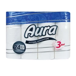 Tualet kağızı Aura, 3 qat, 24 rulon (4760092801768)