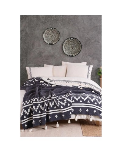 Yataq dəsti İyi Geceler İstanbul 214885, yorğan üzü 200x220 sm, mələfə 240x260 sm, örtük 200x220 sm, yastıq üzü 50x70 sm, ikinəfərlik, pambıq, boz/ağ
