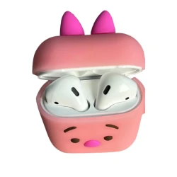 Qulaqlıq üçün çexol Airpods 2 donuz şəklində