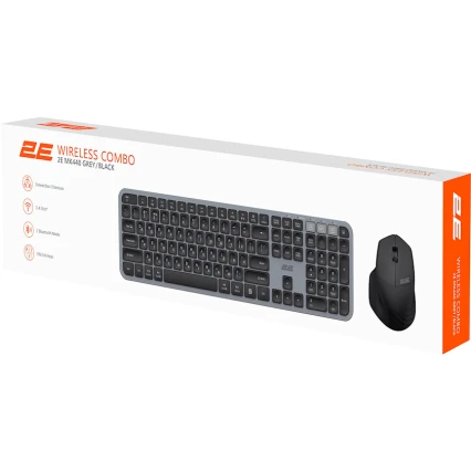 Комплект (клавиатура+мышь) 2E Combo MK440 WL/BT, EN/UK/RU, grey-black Комплект (клавиатура+мышь) 2E Combo MK440 WL/BT, EN/UK/RU, grey-black