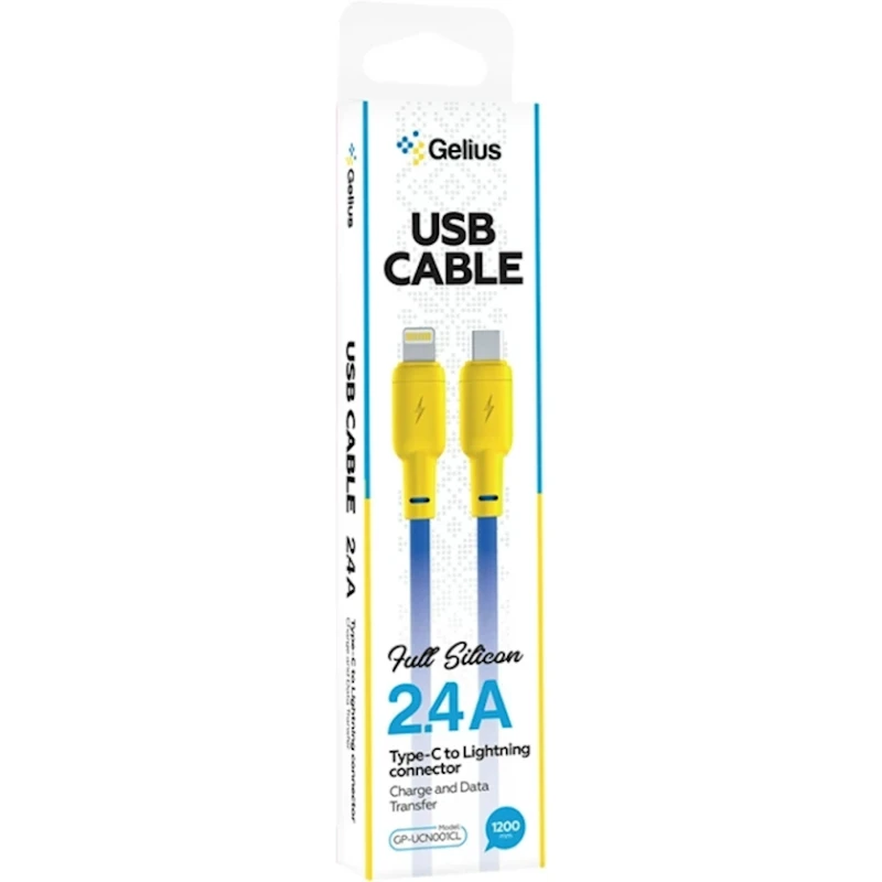 Kabel Gelius GP-UCN001 Type-C to Lightning 1.2 m Yellow/Blue Kabel Gelius GP-UCN001 Type-C to Lightning 1.2 m Yellow/Blue