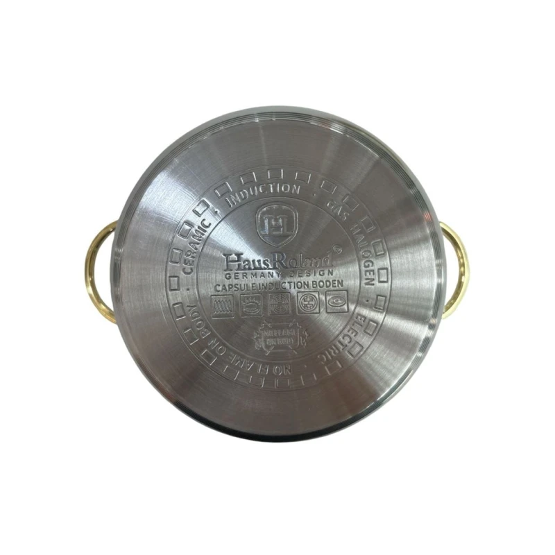 Набор кастрюль HausRoland ZGH_00543, нержавеющая сталь, серебристый/золотистый, 18/20/24 см, 6 предметов Набор кастрюль HausRoland ZGH_00543, нержавеющая сталь, серебристый/золотистый, 18/20/24 см, 6 предметов