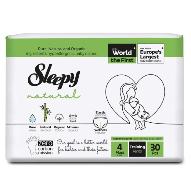 Трусики-подгузники Sleepy Natural 4 Maxi, 7-14 кг, 30 шт