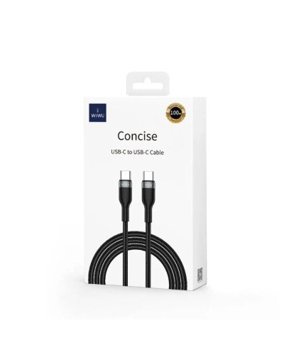 Кабель Wiwu Wi-C017 Type-C to Type-C 100W 1.2 m, Black