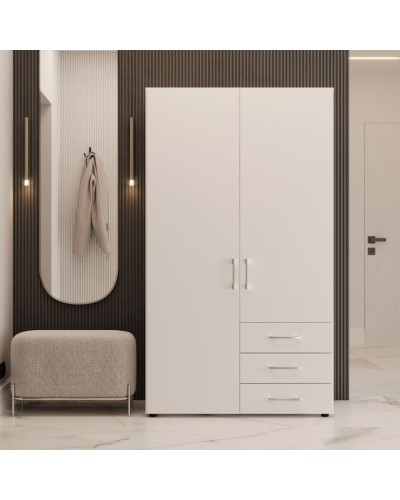 Şkaf Art Mebel Art-80-9, LDSP, ağ, 50x80x210 sm