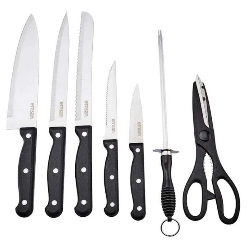 Набор ножей Emsan Universal, сталь, черный, 15 шт Набор ножей Emsan Universal, сталь, черный, 15 шт