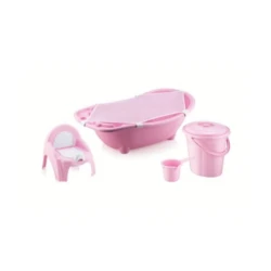 Набор для купания NH_ASLC, 5 предметов, пластик, розовый Набор для купания NH_ASLC, 5 предметов, пластик, розовый