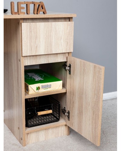Kompüter masası Letta, LDSP, bej, 75x50x106 sm