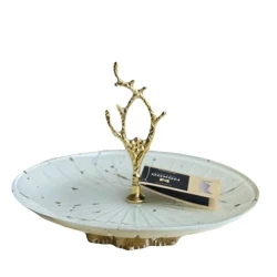 Şirniyyat qabı (meyvə kasası) Mondo 35х22 sm, şüşə, qızılı