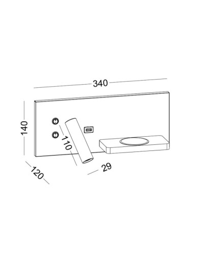 Divar çırağı Lustore LSW417-BK