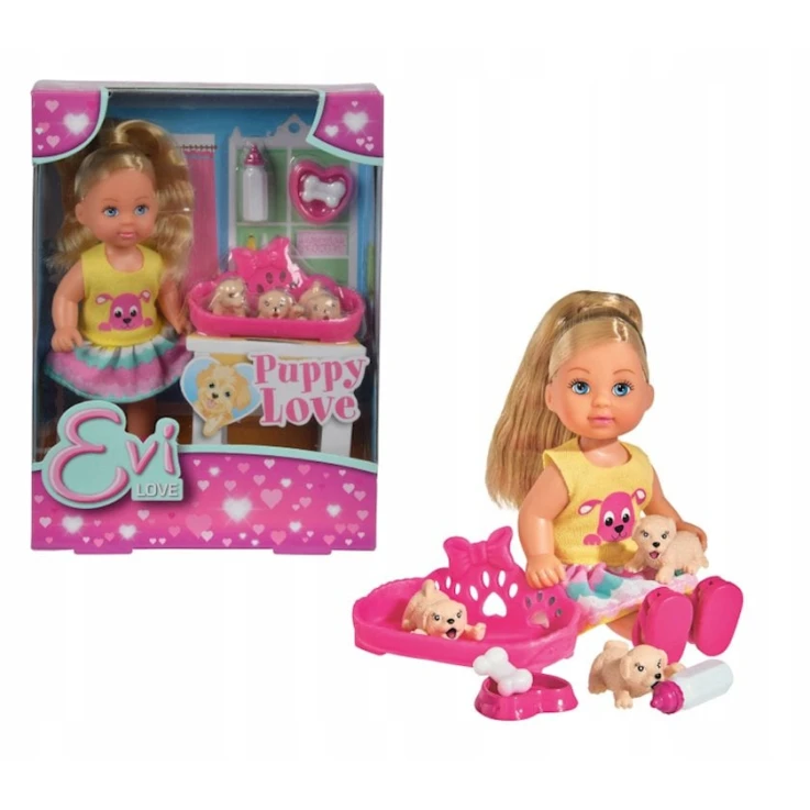 Игровой набор Simba Evi Love Puppy Love, кукла с питомцами и аксессуарами, пластик