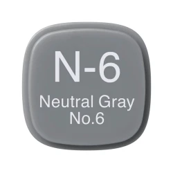 Маркер Copic Classic, N-6, Neutral Gray, No.6, двусторонний, серый