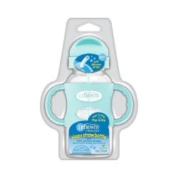 Поильник с трубочкой Dr.Brown's с ручками, 270 мл, 6 мес, зеленый