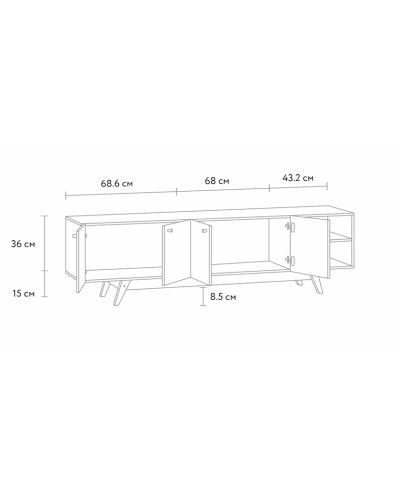 Tumba Imin2 12115563, LDSP, boz, 180x51x42 sm