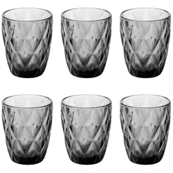 Набор стаканов, стекло, серые, 250 мл, 6 шт
