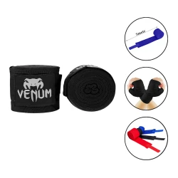 Боксерский бинт Colosseum Venum 2241 5 м, полиэстер, черный Боксерский бинт Colosseum Venum 2241 5 м, полиэстер, черный