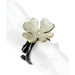 Salfet üzüyü Hom-me Yonca, metal, radius 5 sm, ağ/qara