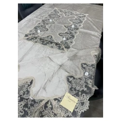 Скатерть MM Tekstil MM-112, серая, 180х270 см