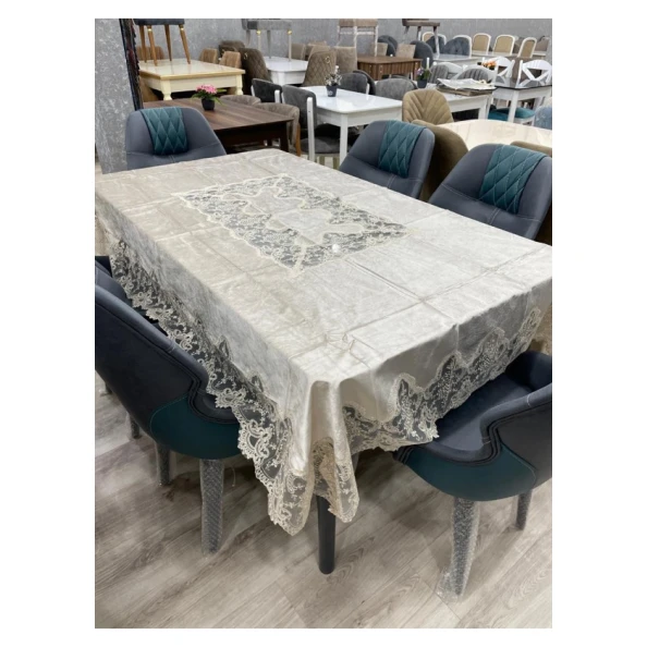 Скатерть MM Tekstil MM-112, серая, 180х270 см