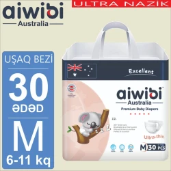 Детские подгузники AIWIBI Premium M, 6-11 кг, 30 шт