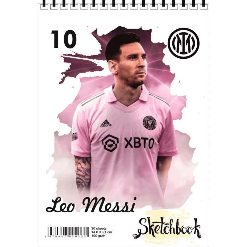 Блокнот Sketchbook Leo Messi, A5, 30 листов Блокнот Sketchbook Leo Messi, A5, 30 листов