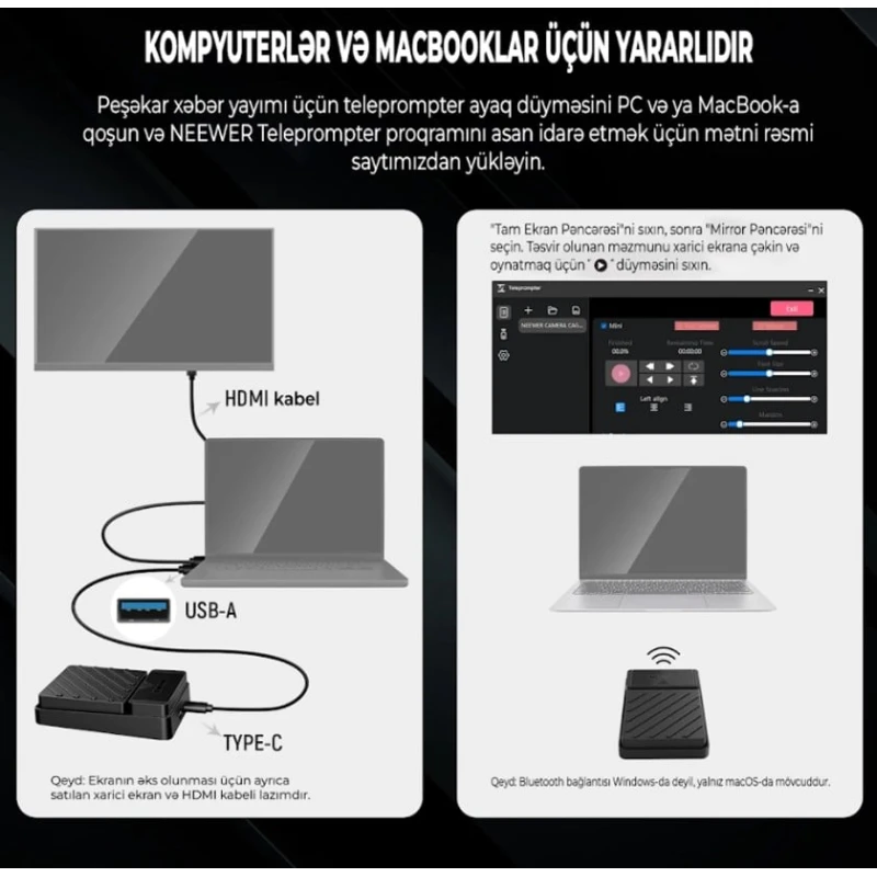 Педаль для телепромптера Neewer RT112, черный