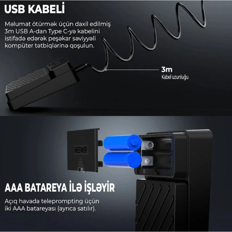 Педаль для телепромптера Neewer RT112, черный