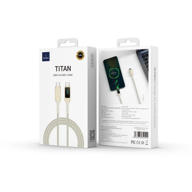 Kabel Wiwu Type-C to Type-C 100W 1.2m Titan Gold
