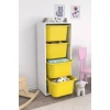 Шкаф для игрушек Pratico I39030, белый/желтый, 30x45.5x109 см Шкаф для игрушек Pratico I39030, белый/желтый, 30x45.5x109 см