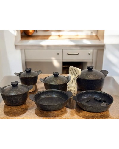 Qazan dəsti Luxe Pot, yüksək istilik tutumu, müxtəlif plitələr üçün, davamlı və funksional - LX-MX133