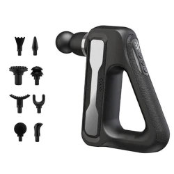 Массажный пистолет, 8 головок, серый Массажный пистолет, 8 головок, серый