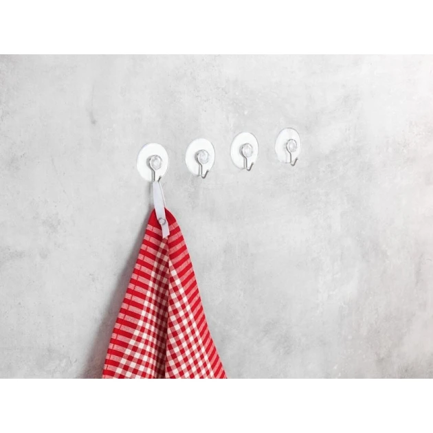 Крючки для ванной комнаты Wenko, пластик, прозрачные, 4.2x4.8x2 см, 4 шт Крючки для ванной комнаты Wenko, пластик, прозрачные, 4.2x4.8x2 см, 4 шт