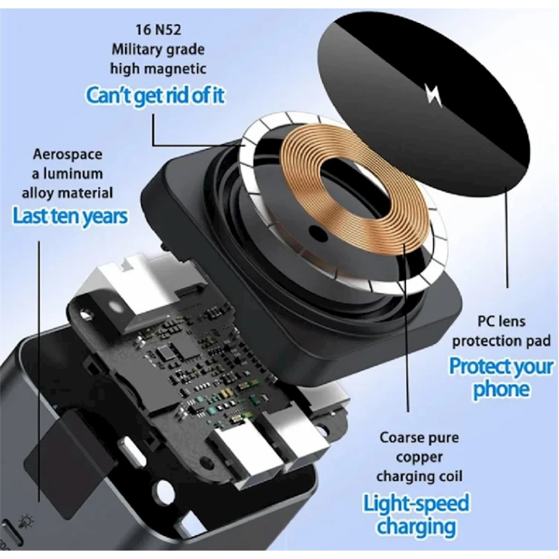 Simsiz enerji toplama ilə dok-stansiya Wiwu Wi-W025 Grey Simsiz enerji toplama ilə dok-stansiya Wiwu Wi-W025 Grey